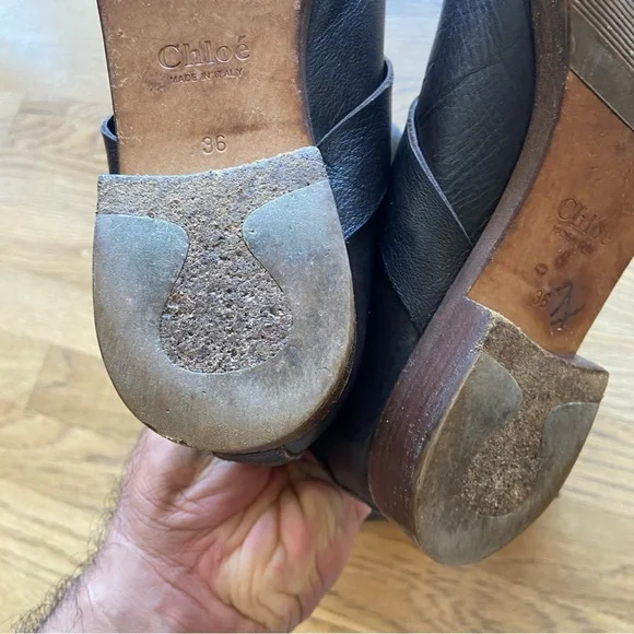 Chloe Erin Prince Leather Buckled Knee High boots size 6 - Picture 13 of 15